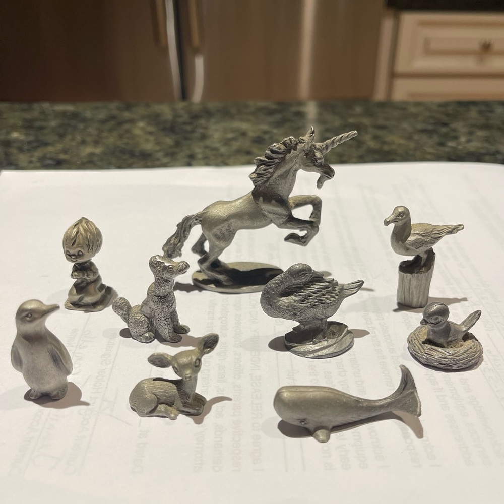 Vintage 1970s and 1980s pewter figurines All excellent condition.
